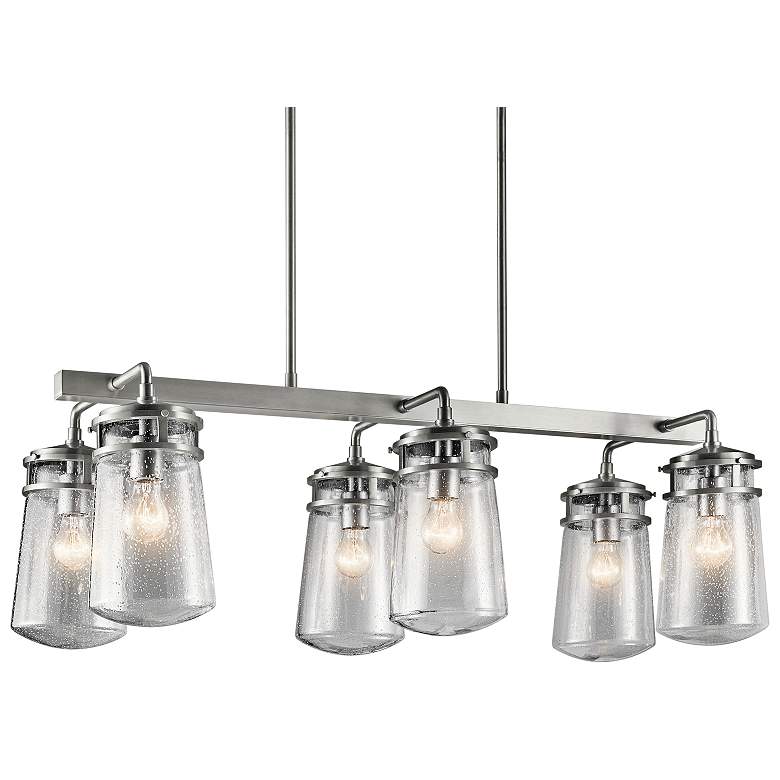 Image 1 Lyndon 36 3/4 inchW Brushed Aluminum Outdoor Island Chandelier