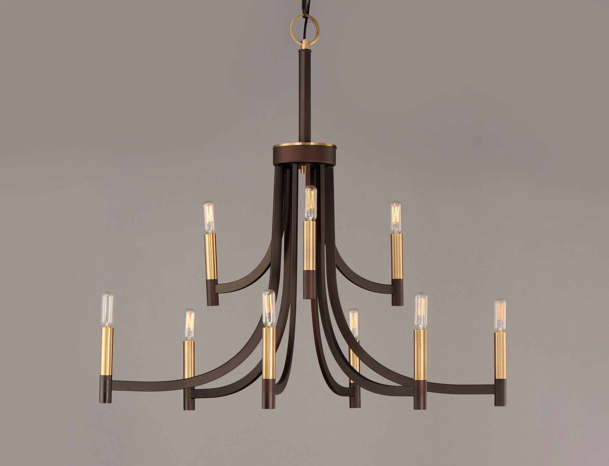 Image 3 Lyndon 9-Light 32" Wide Bronze/Antique Brass Chandelier more views