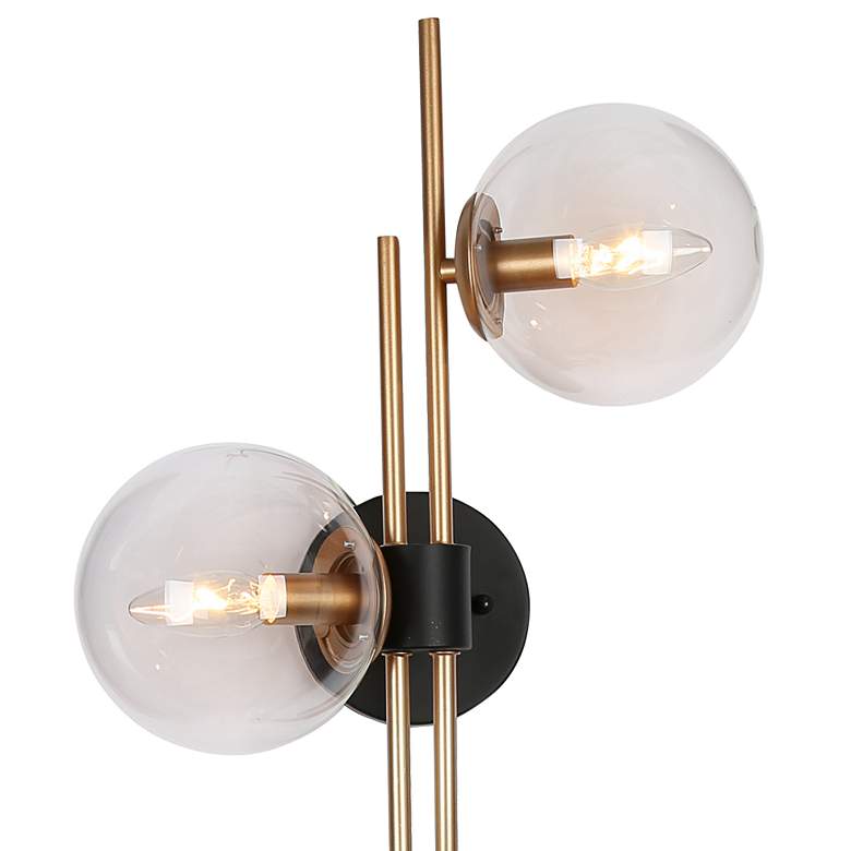 Image 2 Lyner 30" Wide Black and Champagne Gold 3-Light Bath Light more views
