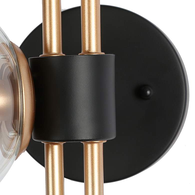 Image 3 Lyner 30" Wide Black and Champagne Gold 3-Light Bath Light more views
