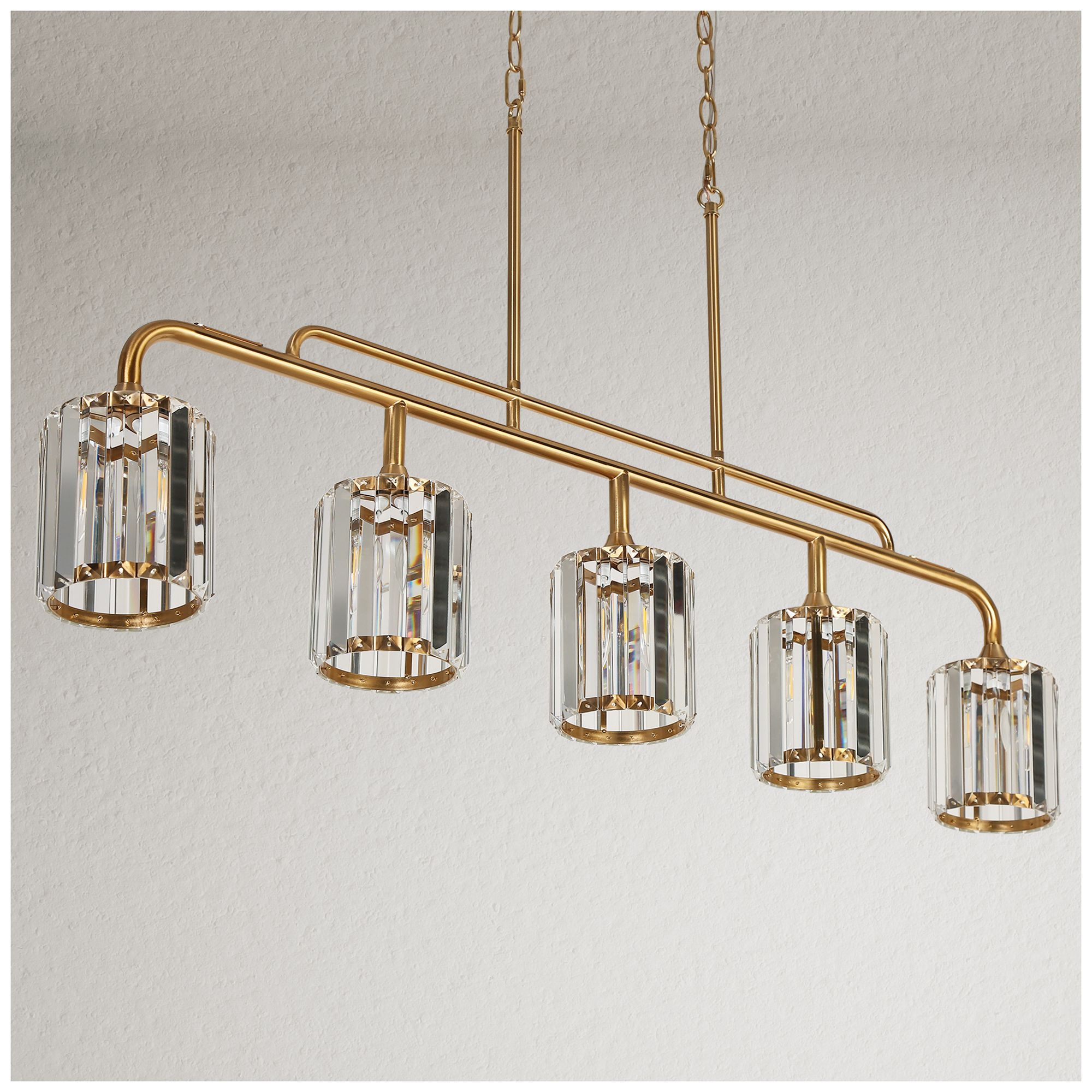 Image 3 Lyngearary 5-Light Crystal Gold Island Chandelier more views