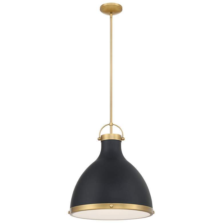 Image 1 Lynk 16 1/2" Wide Matte Black and Legacy Brass Pendant Light