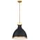 Lynk 16 1/2" Wide Matte Black and Legacy Brass Pendant Light