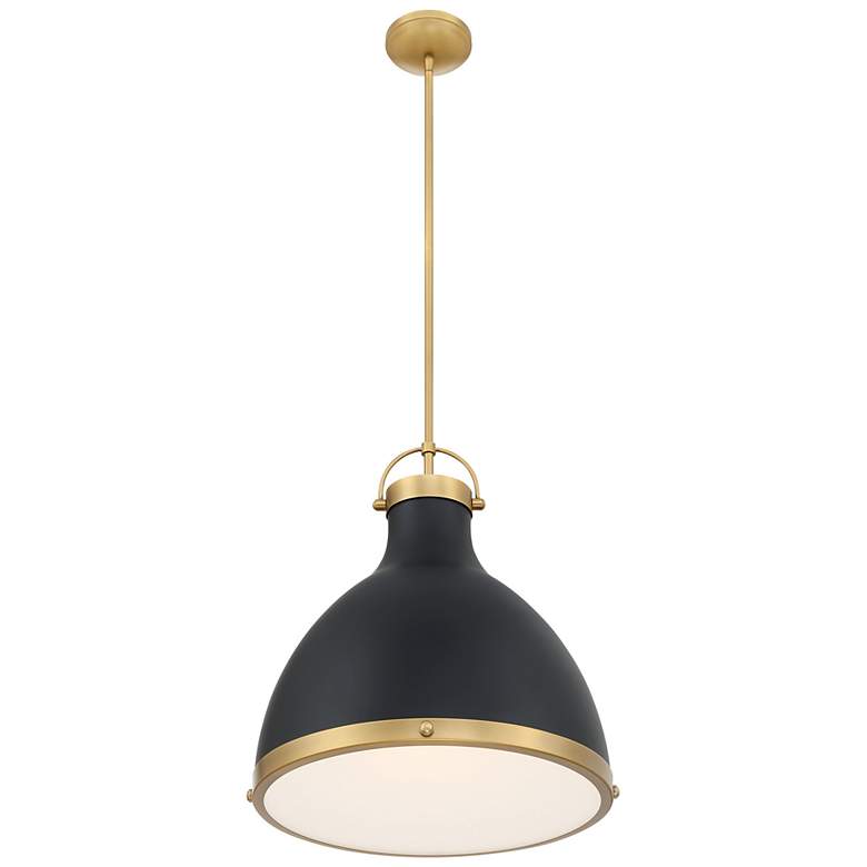 Image 5 Lynk 16 1/2" Wide Matte Black and Legacy Brass Pendant Light more views