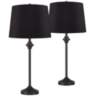 Lynn Black Buffet Black Shade Table Lamps Set of 2