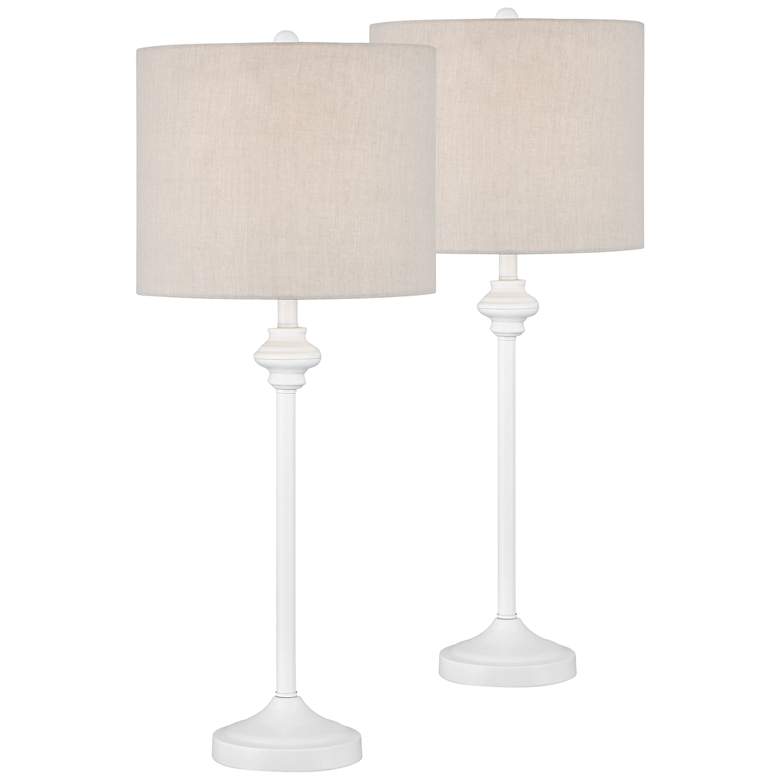 Image 1 Lynn White Buffet Table Lamps Set of 2