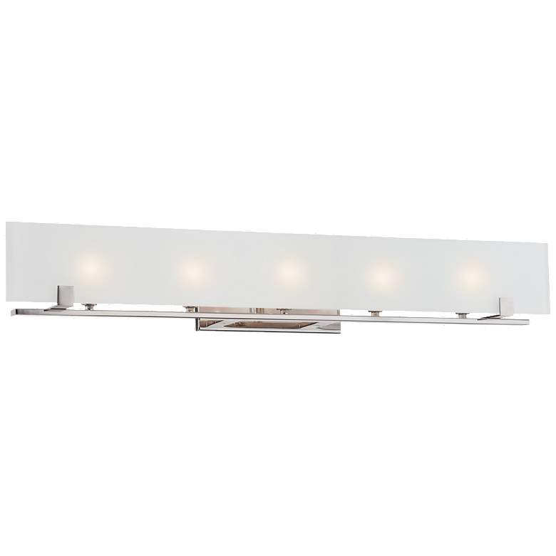 Image 1 Lynne; 5 Light; Halogen Vanity Fixture with Frosted Glass; Lamps Included