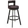 Lynof 26 in. Swivel Barstool in Brown Finish with Brown Faux Leather