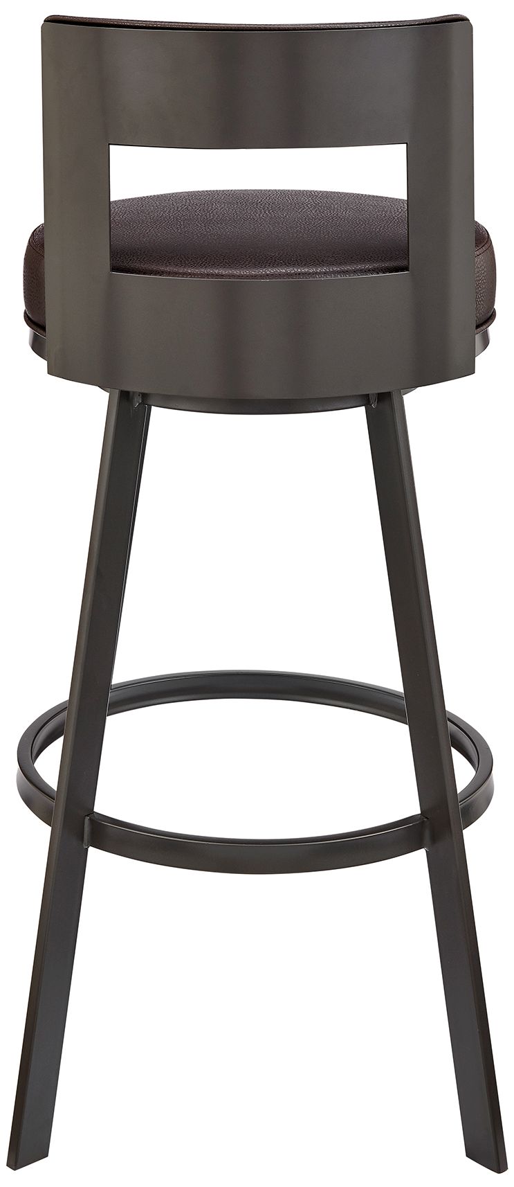 Image 6 Lynof 26 in. Swivel Barstool in Brown Finish with Brown Faux Leather more views