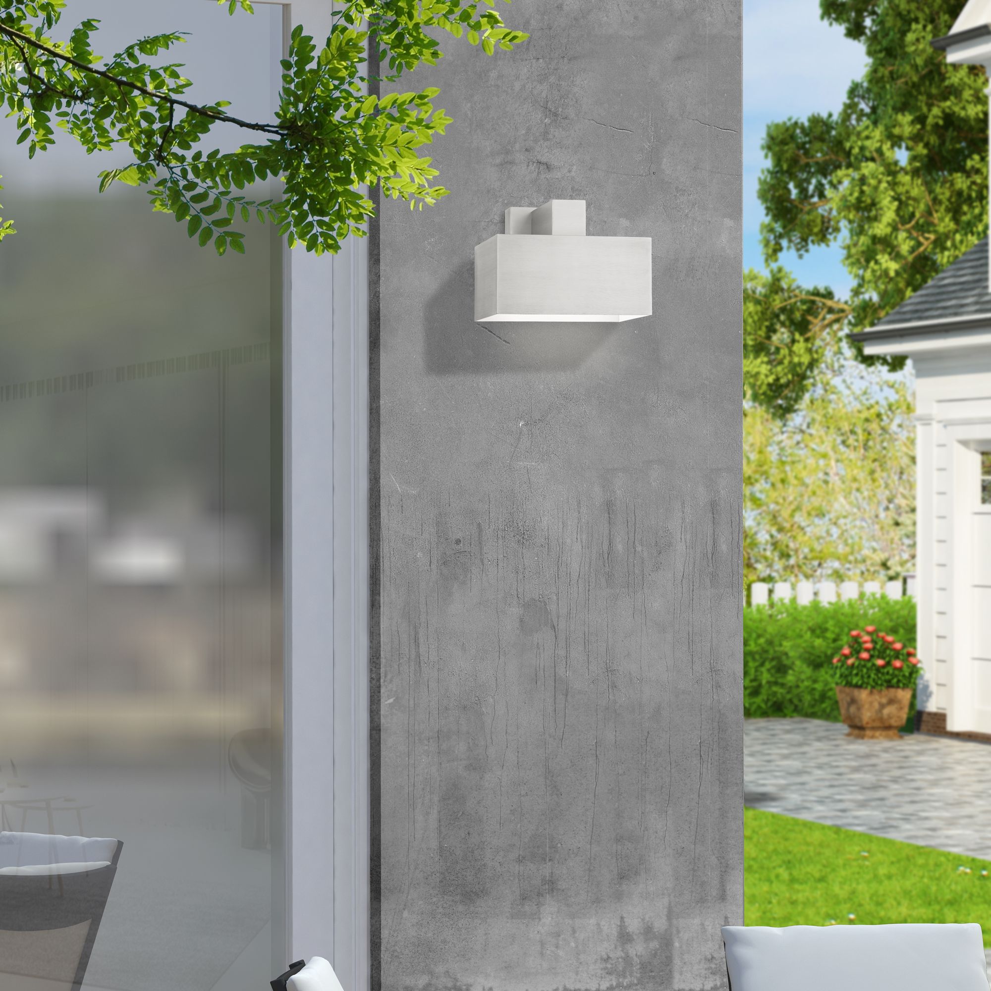 Lynx 1 Light Brushed Nickel Outdoor ADA Wall Sconce