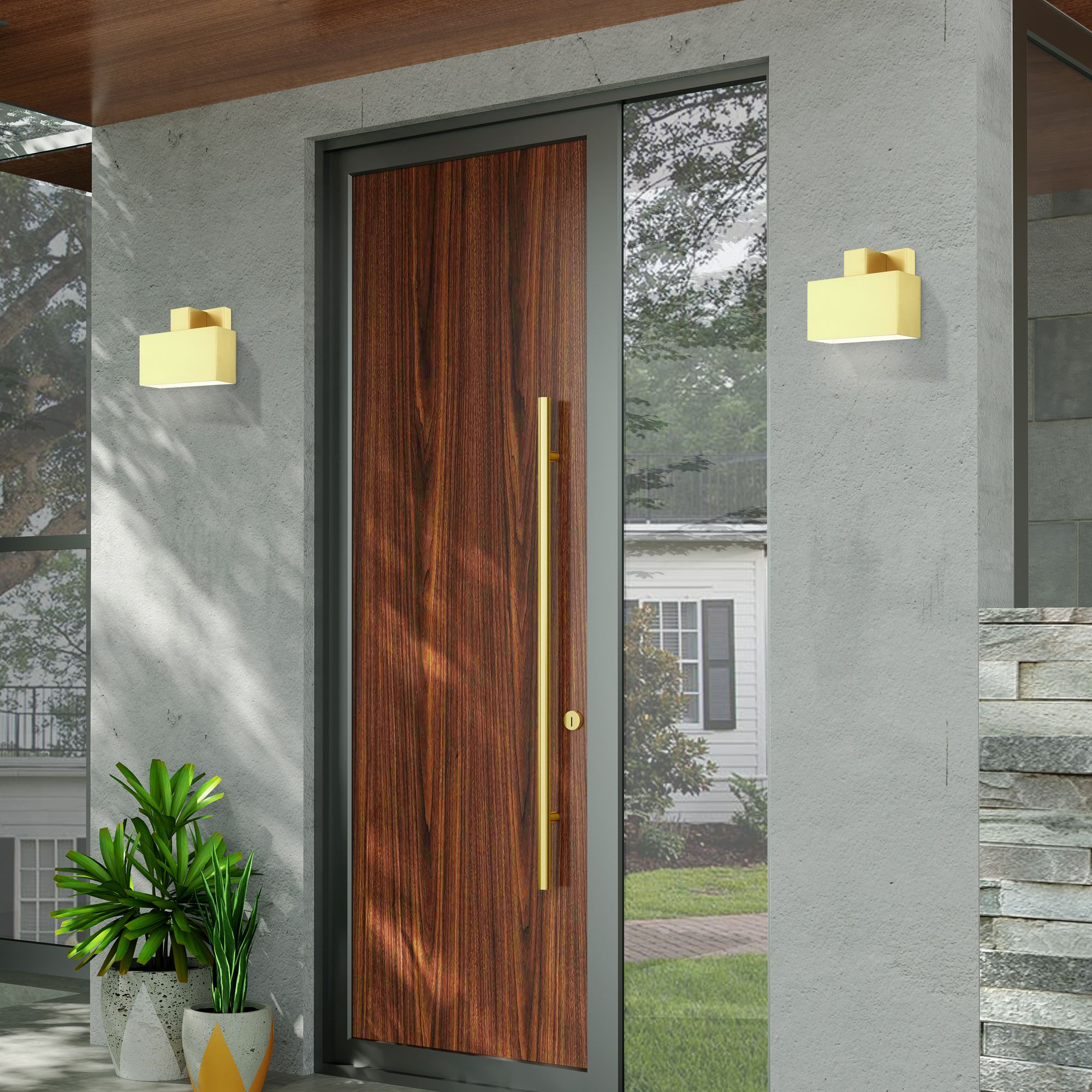 Lynx 1 Light Satin Brass Outdoor ADA Wall Sconce