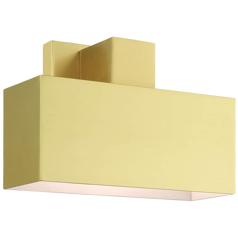 Image 1 Lynx 1 Light Satin Brass Outdoor ADA Wall Sconce