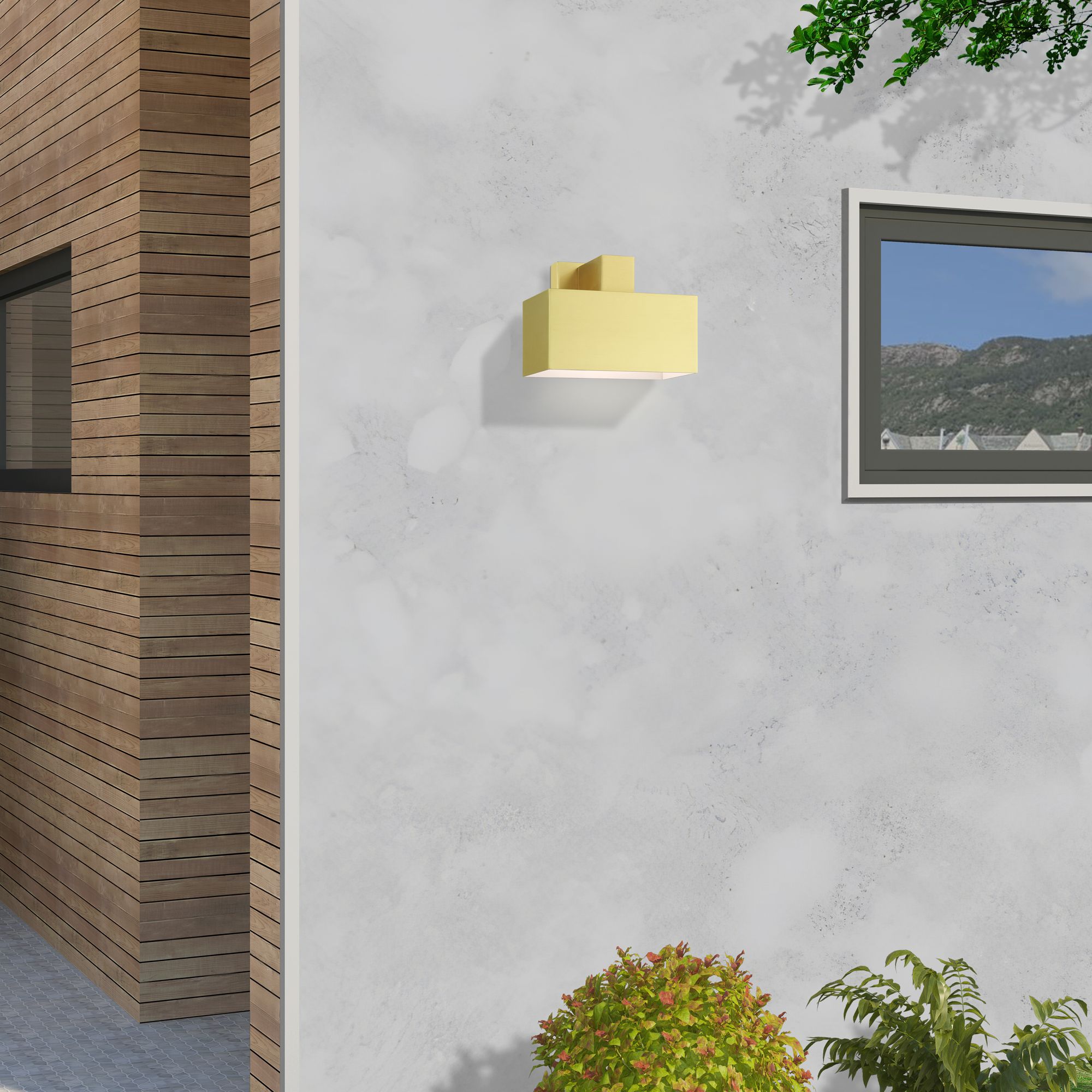 Lynx 1 Light Satin Brass Outdoor ADA Wall Sconce