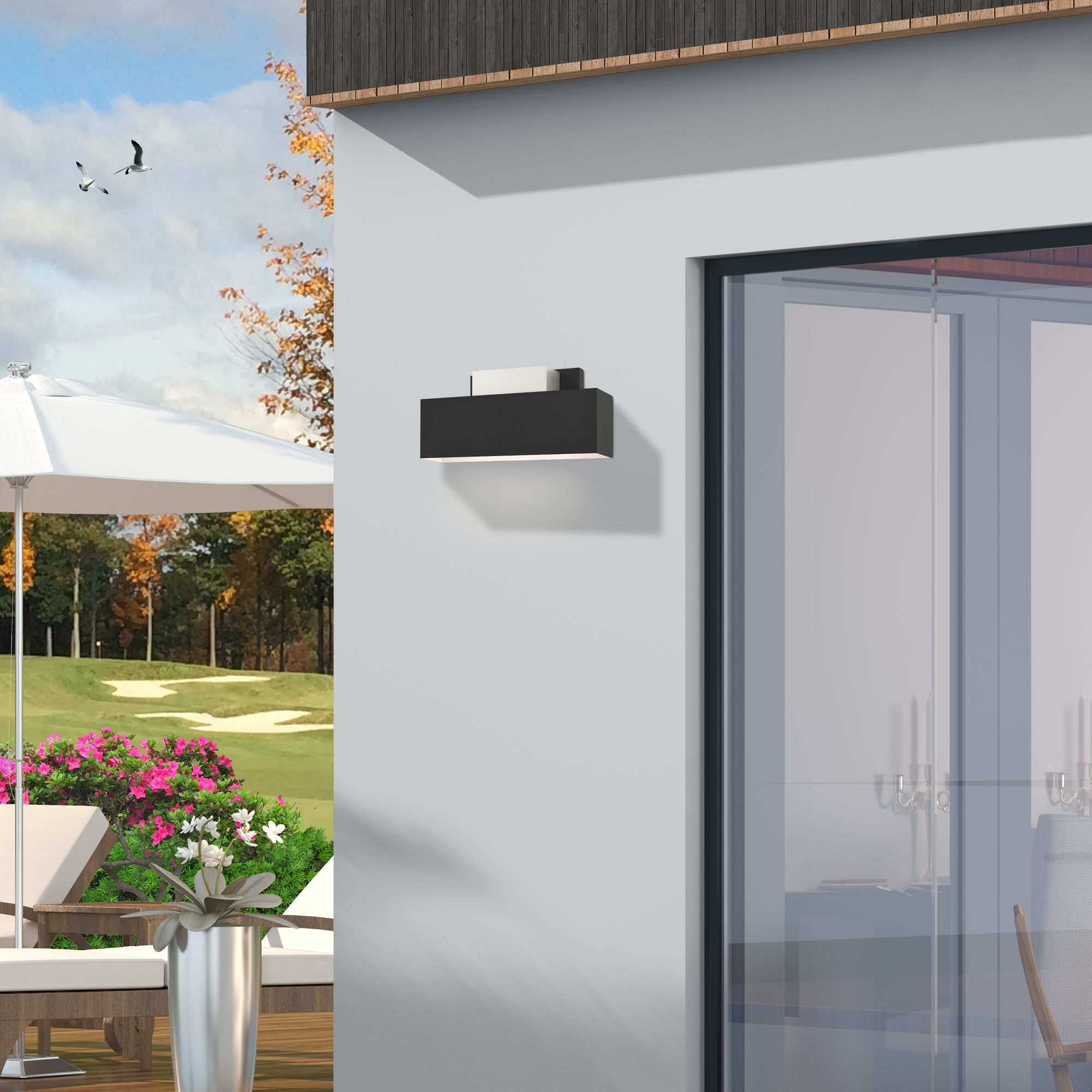 Lynx 2 Light Black Outdoor ADA Wall Sconce