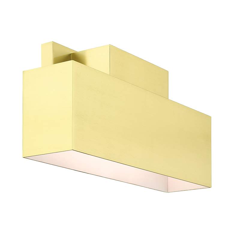 Image 7 Lynx 2 Light Satin Brass Outdoor ADA Wall Sconce more views