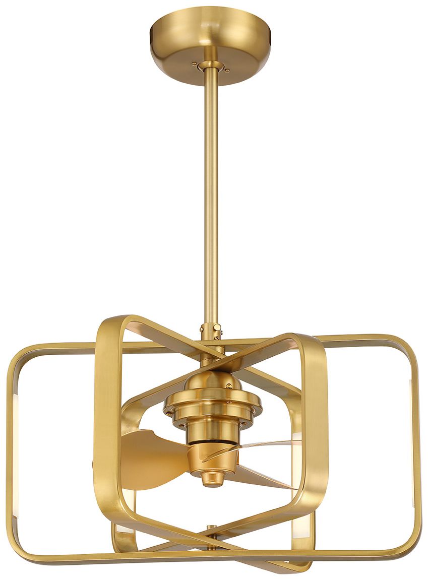 Image 3 Lynx LED Fan D'Lier in Warm Brass (Fandelier) more views