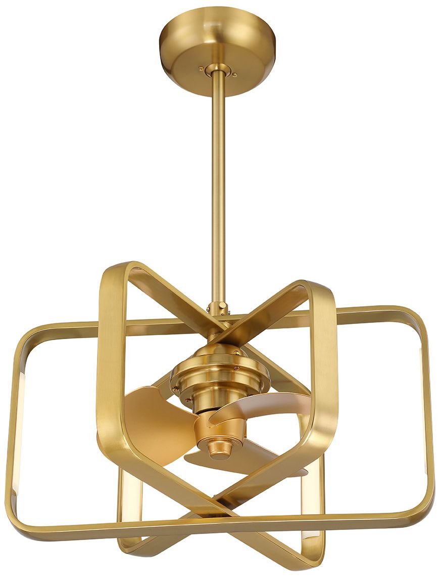 Image 4 Lynx LED Fan D'Lier in Warm Brass (Fandelier) more views