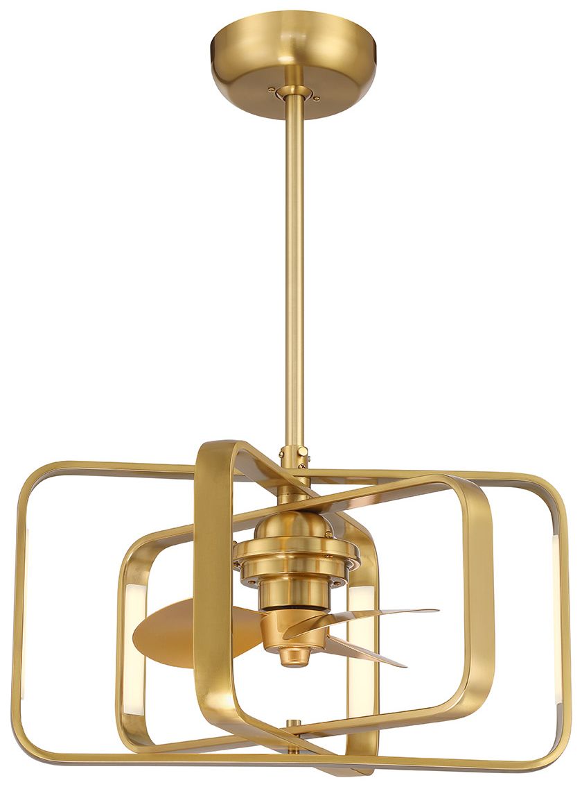 Image 5 Lynx LED Fan D'Lier in Warm Brass (Fandelier) more views