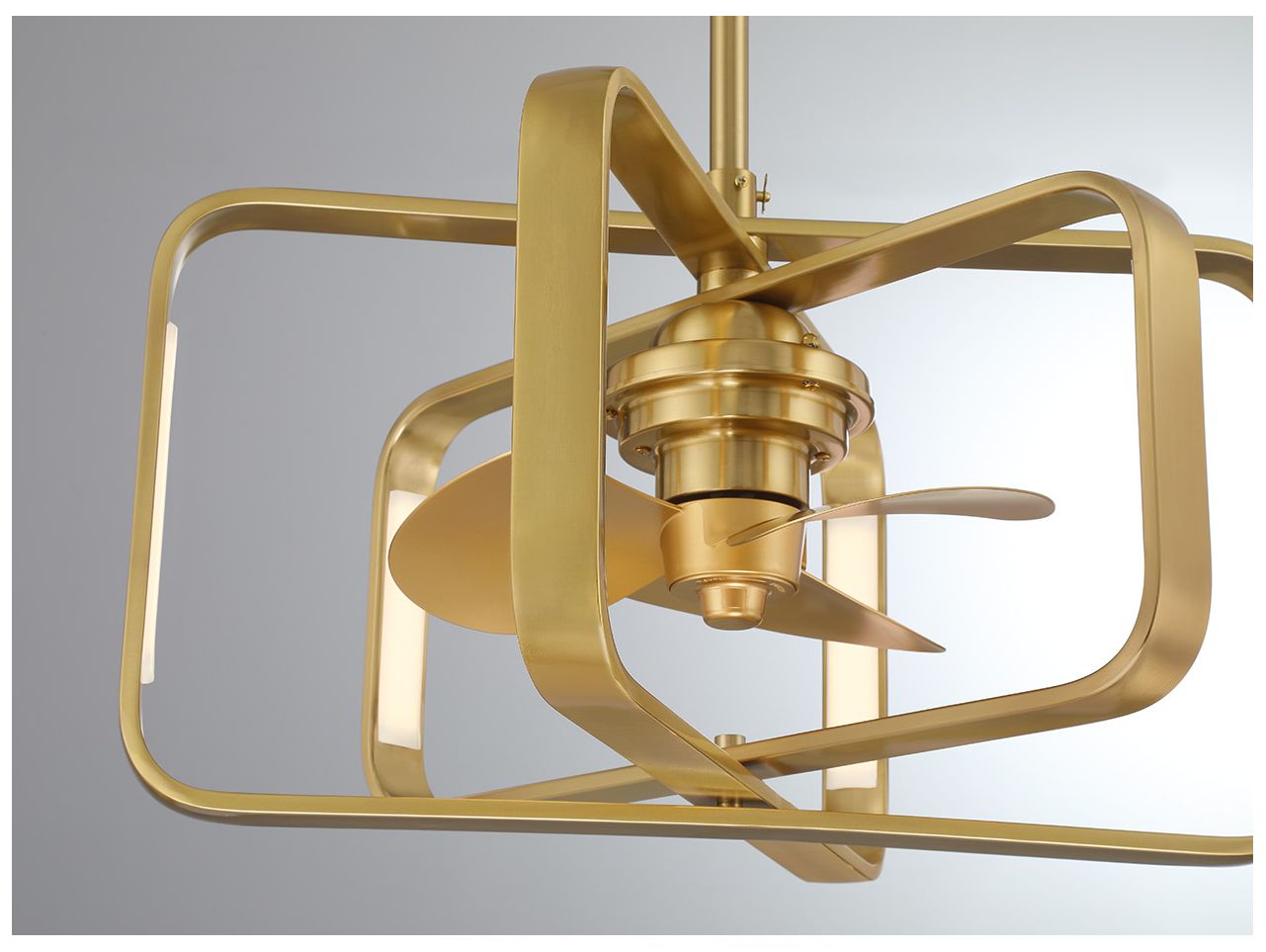 Image 6 Lynx LED Fan D'Lier in Warm Brass (Fandelier) more views