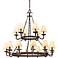 Lyon 48" Wide Hand-Forged Iron Wagon Wheel Chandelier