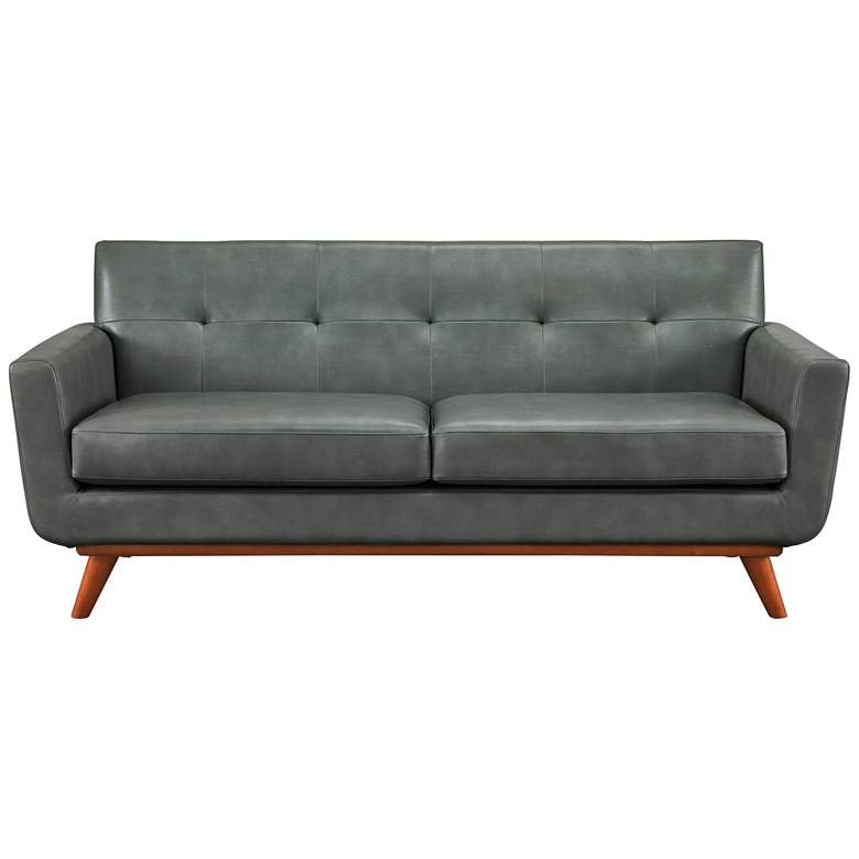 Image 1 Lyon 78" Wide Smoke Gray Button Tufted Loveseat