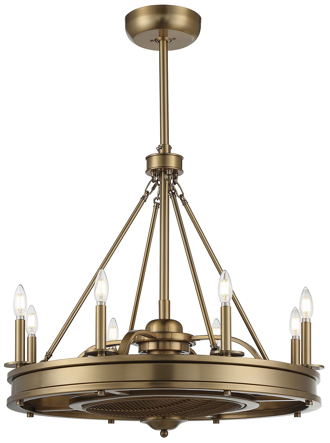 Image 3 Lyon 8-Light Fan D'Lier in Warm Brass (Fandelier) more views