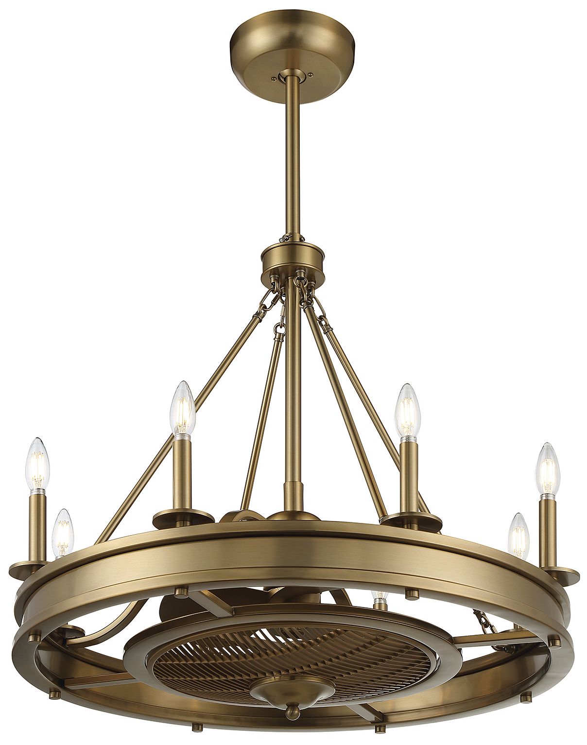 Image 4 Lyon 8-Light Fan D'Lier in Warm Brass (Fandelier) more views