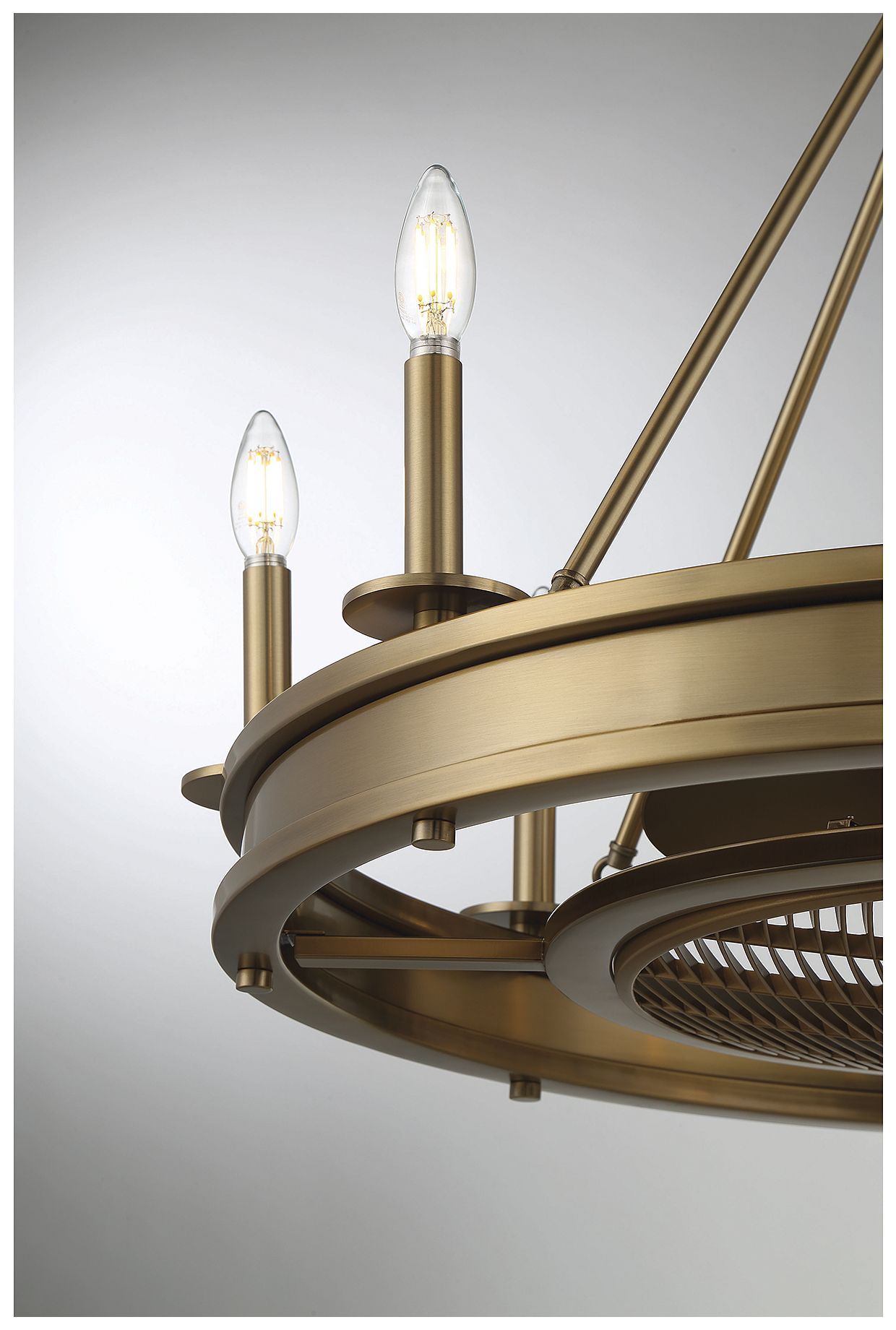 Image 6 Lyon 8-Light Fan D'Lier in Warm Brass (Fandelier) more views