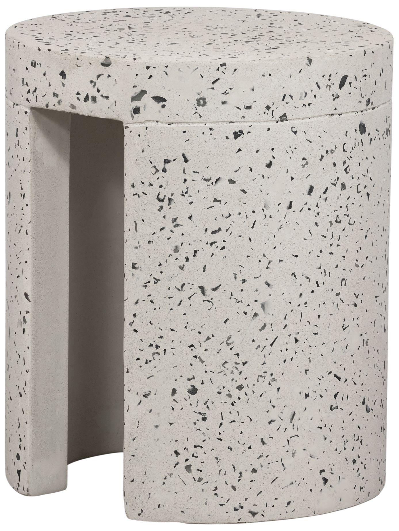 Image 2 Lyon Outdoor Stool White Terrazzo more views