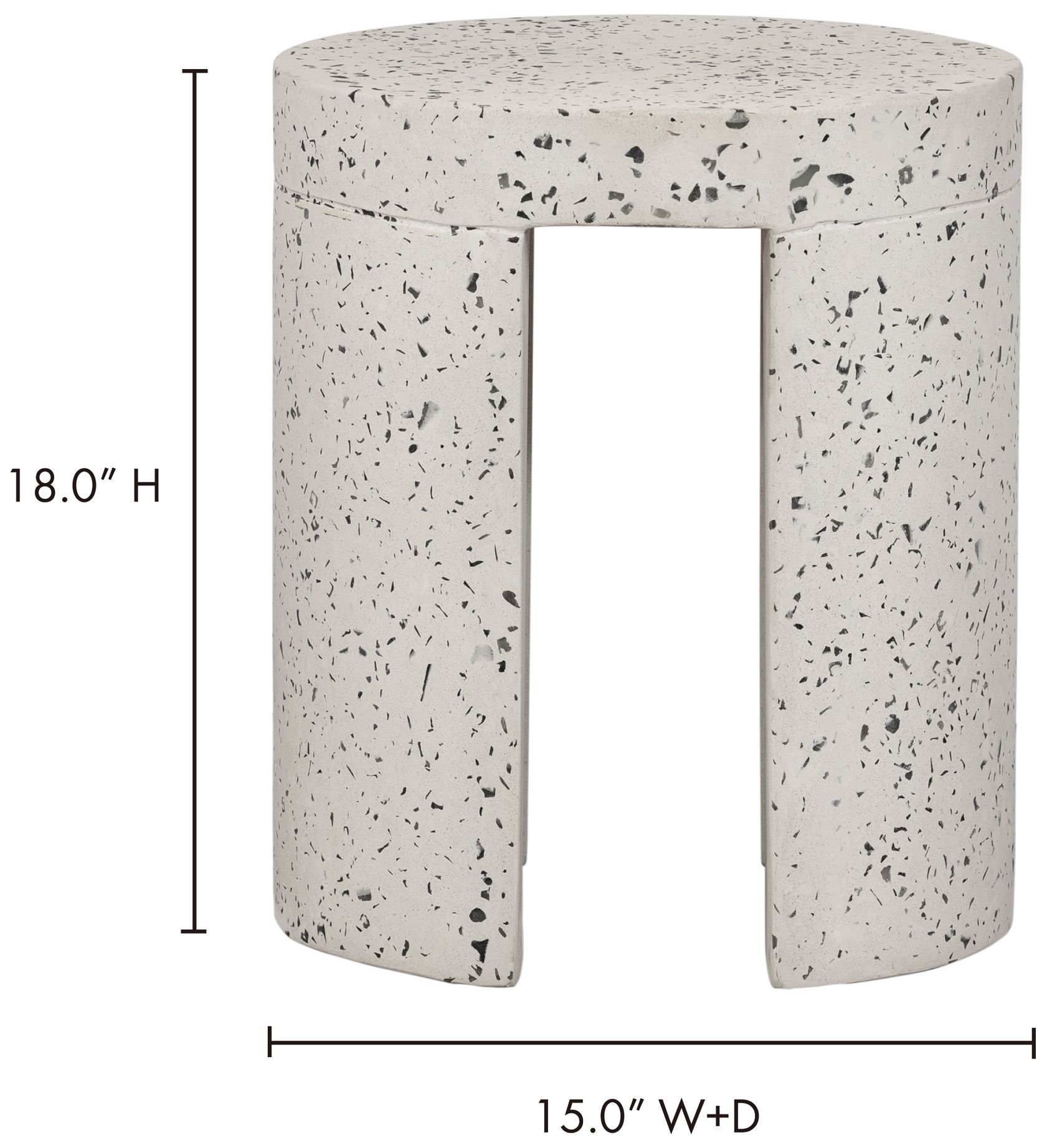 Lyon Outdoor Stool White Terrazzo