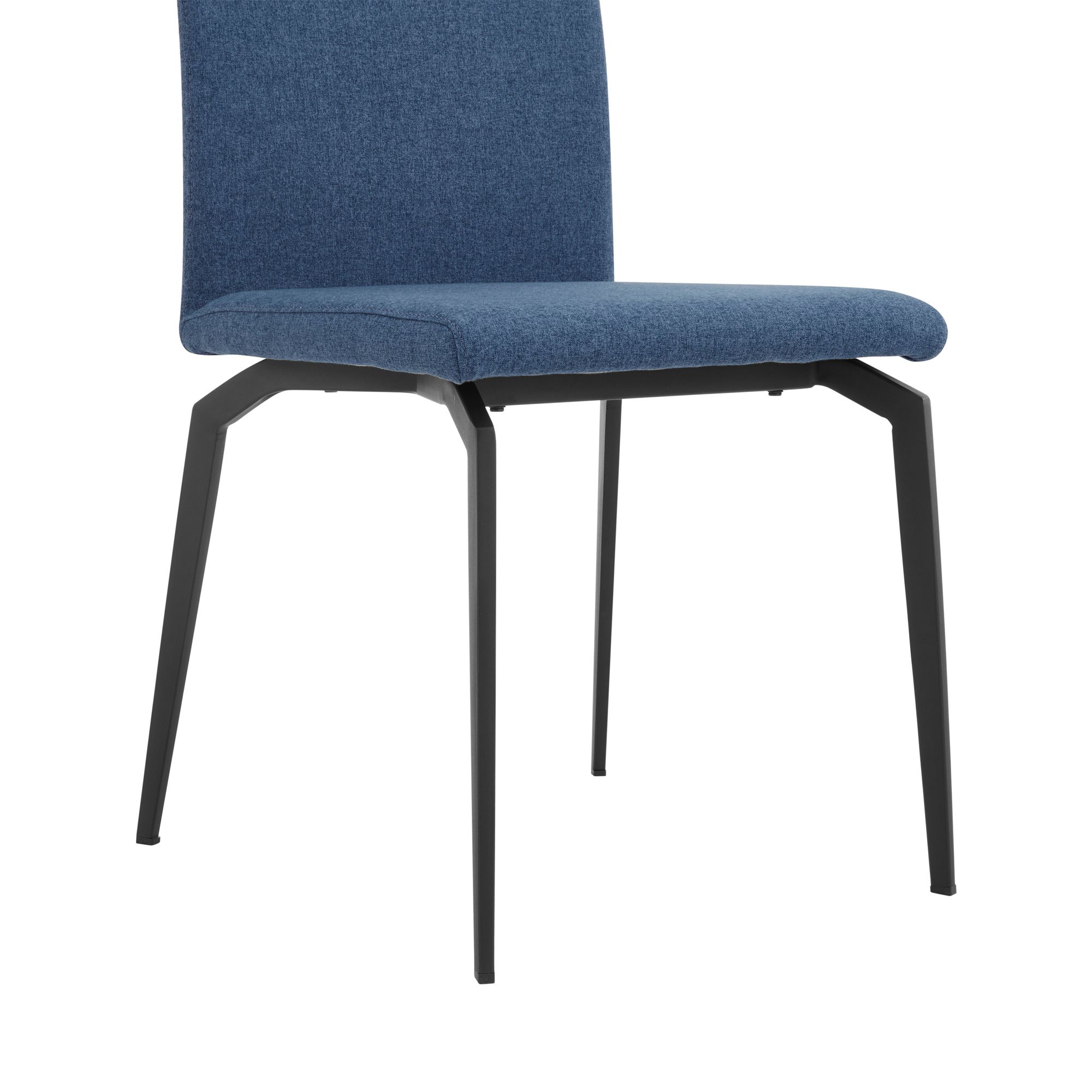 Image 5 Lyon Set of 2 Dining Chairs in Blue Fabric, Plywood, and Metal more views