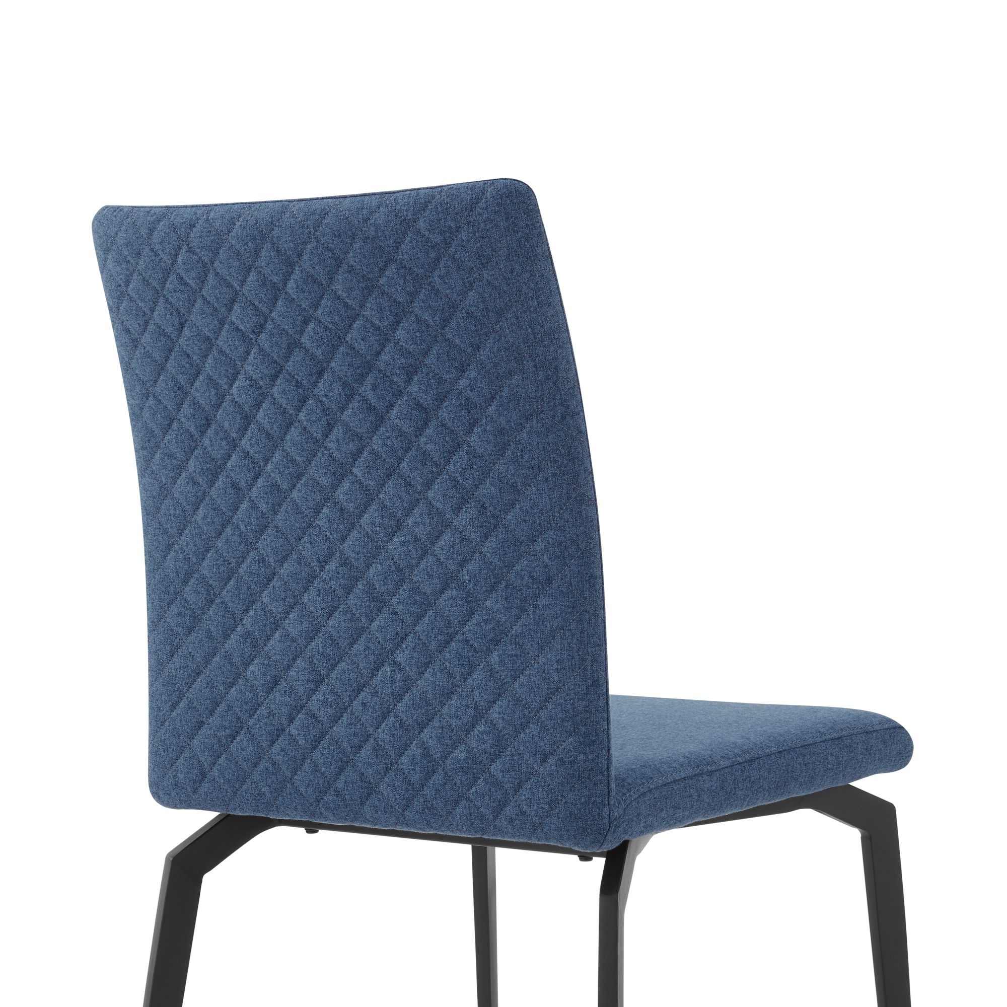 Image 7 Lyon Set of 2 Dining Chairs in Blue Fabric, Plywood, and Metal more views