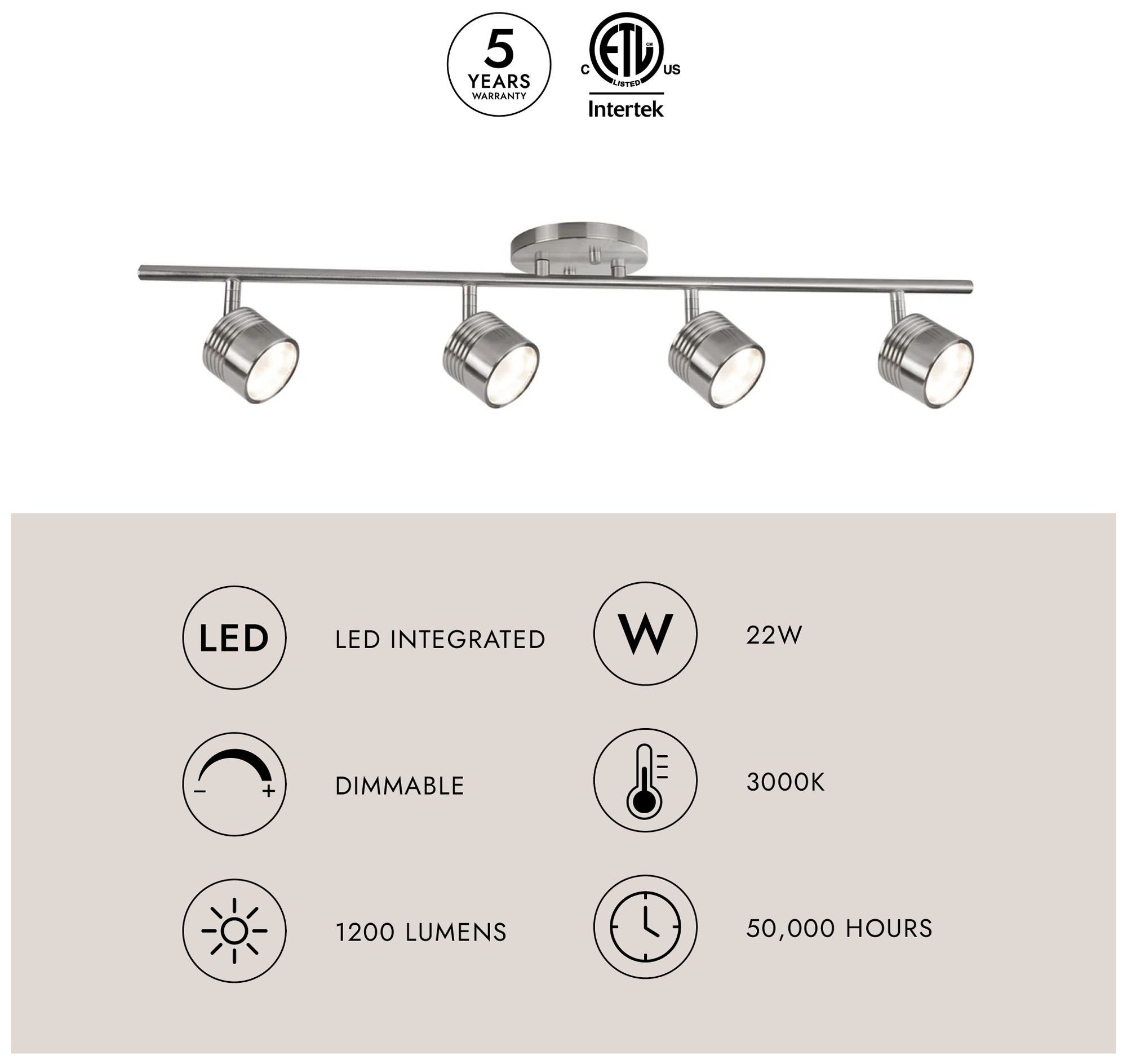 Image 4 Lyra 4-Light Brushed Nickel LED Track Fixture more views