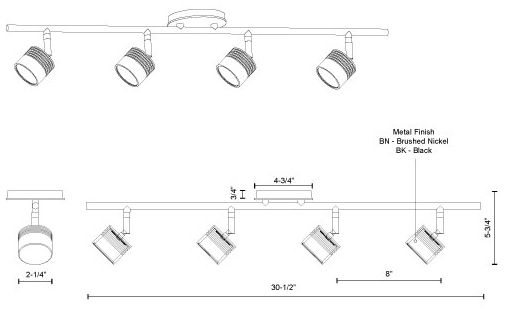 Image 6 Lyra 4-Light Brushed Nickel LED Track Fixture more views