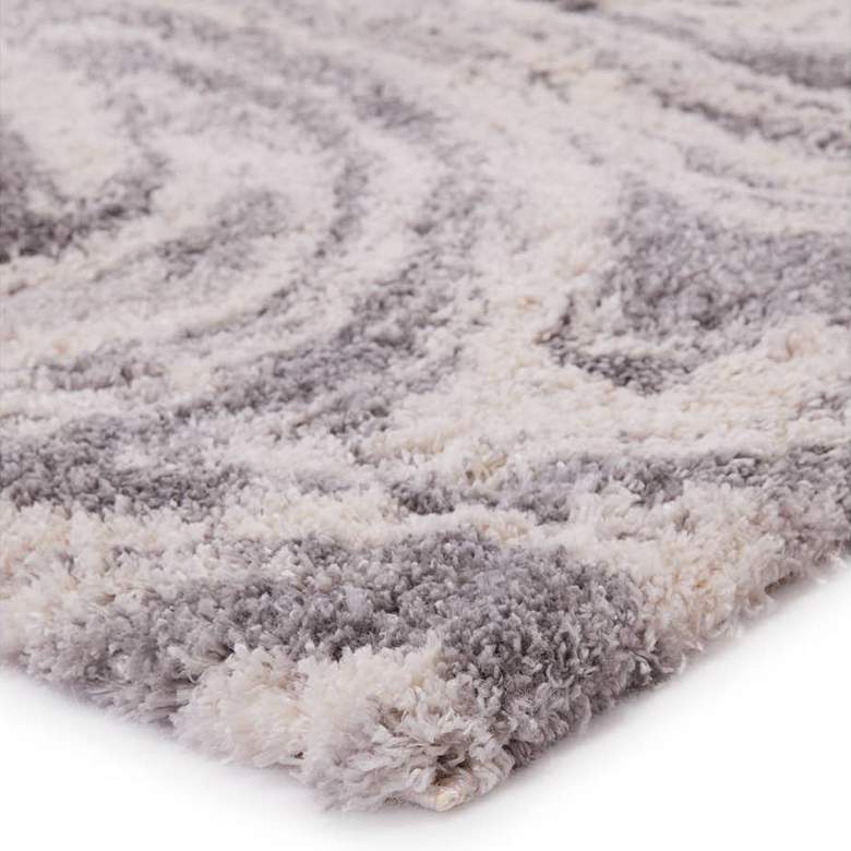 Image 2 Lyra Crescendo KYR06 5&#39;3 inchx7&#39;7 inch Gray Ivory Shag Area Rug more views