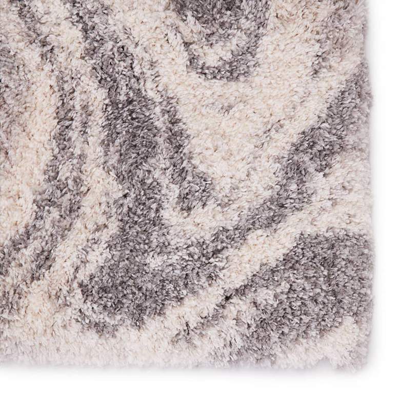 Image 4 Lyra Crescendo KYR06 5&#39;3 inchx7&#39;7 inch Gray Ivory Shag Area Rug more views