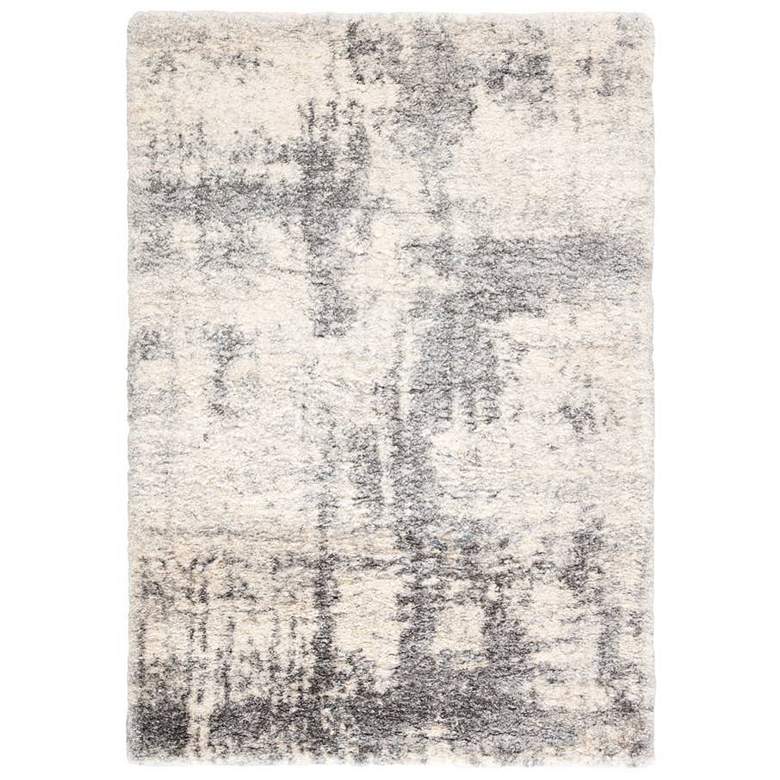 Image 1 Lyra Serenade LYR04 5'3"x7'7" Ivory Light Gray Shag Area