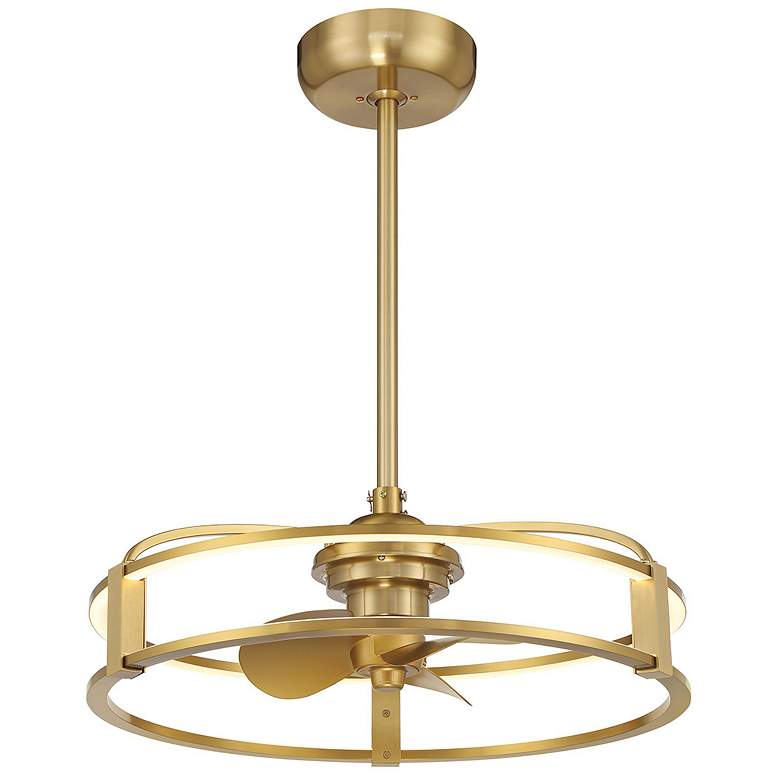 Image 3 Lyria LED Fan D'Lier in Warm Brass more views