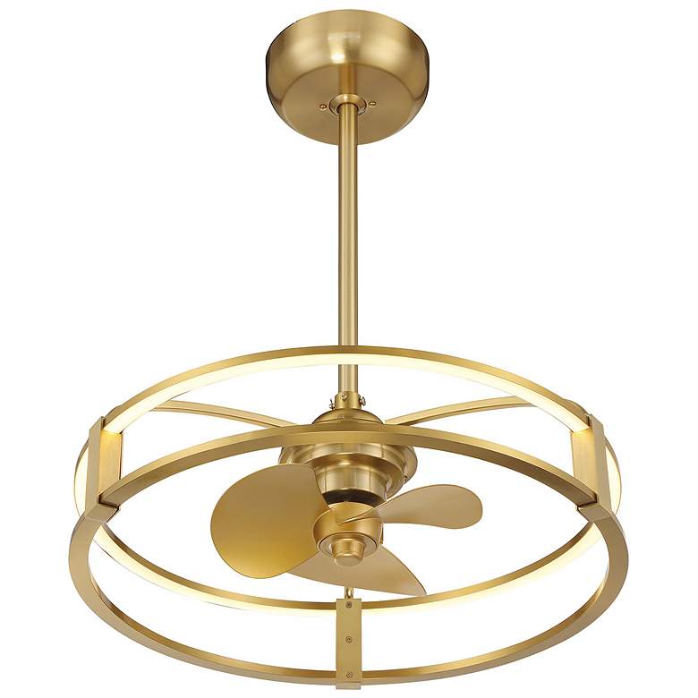 Image 4 Lyria LED Fan D'Lier in Warm Brass more views