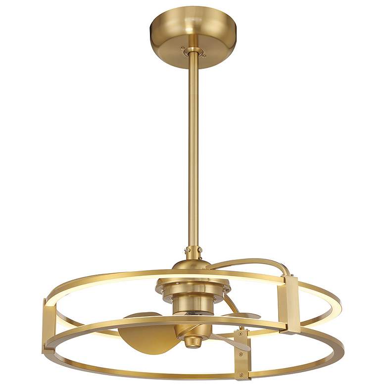 Image 5 Lyria LED Fan D'Lier in Warm Brass more views