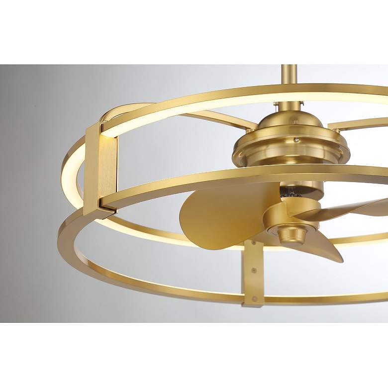 Image 6 Lyria LED Fan D'Lier in Warm Brass more views