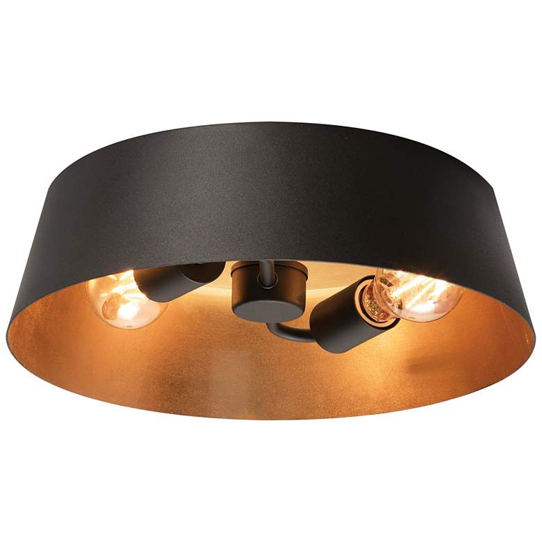 Image 2 Lyric 14" Wide Black and Gold 2-Light Ceiling Light