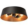 2_Lyric 14" Wide Black and Gold 2-Light Ceiling Light