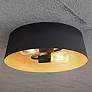 1_Lyric 14" Wide Black and Gold 2-Light Ceiling Light
