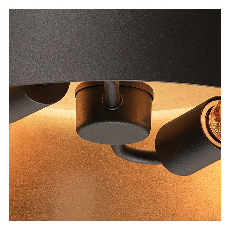 Image 3 Lyric 14" Wide Black and Gold 2-Light Ceiling Light more views
