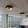 4_Lyric 14" Wide Black and Gold 2-Light Ceiling Light more views