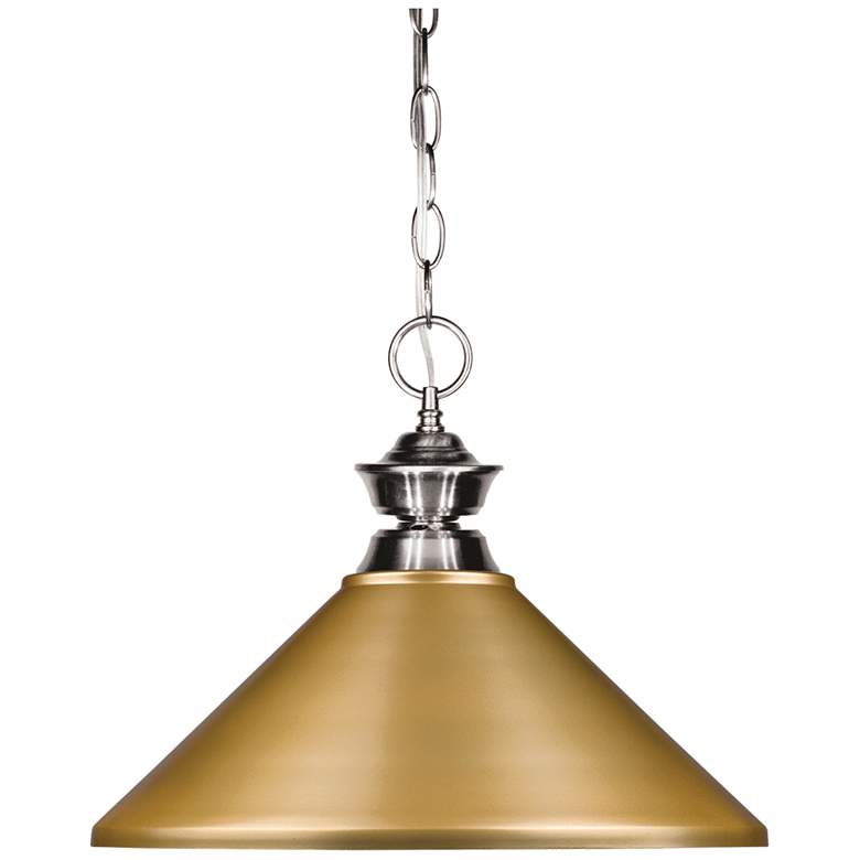 Image 1 Lyrica 14" Wide Brushed Nickel with Gold Pendant Light
