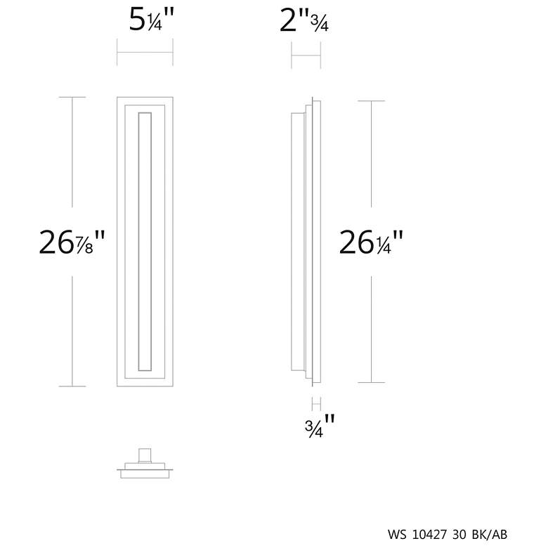 Image 5 Lyrikal 26.9"H x 5.3"W 1-Light Wall Sconce in Black more views