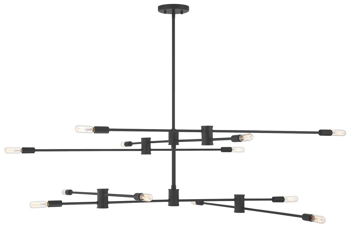 Lyrique 12-Light Chandelier in Matte Black