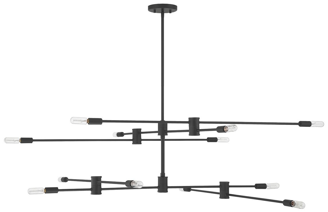 Image 2 Lyrique 12-Light Chandelier in Matte Black more views